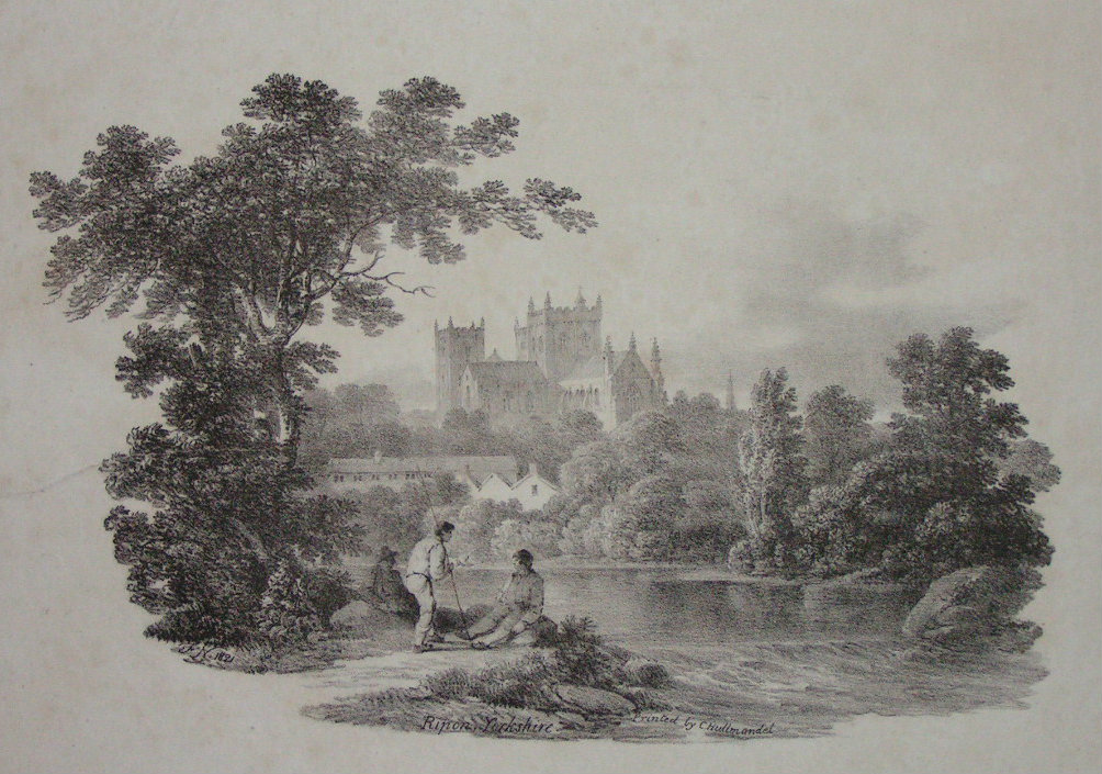 Lithograph - Ripon Cathedral - Nicholson